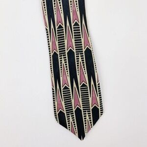 Vintage 1970s Impact Mod Art To Wear Arrows Purple Black Tie 54 x 3.75
